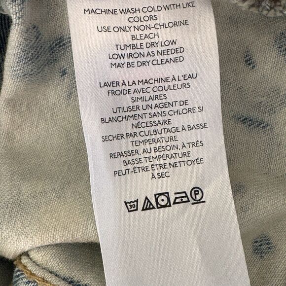 Free People Small Rumors Jean Jacket Button-Up Jones Tie-Dye Long Sleeve Pockets - Picture 10 of 12